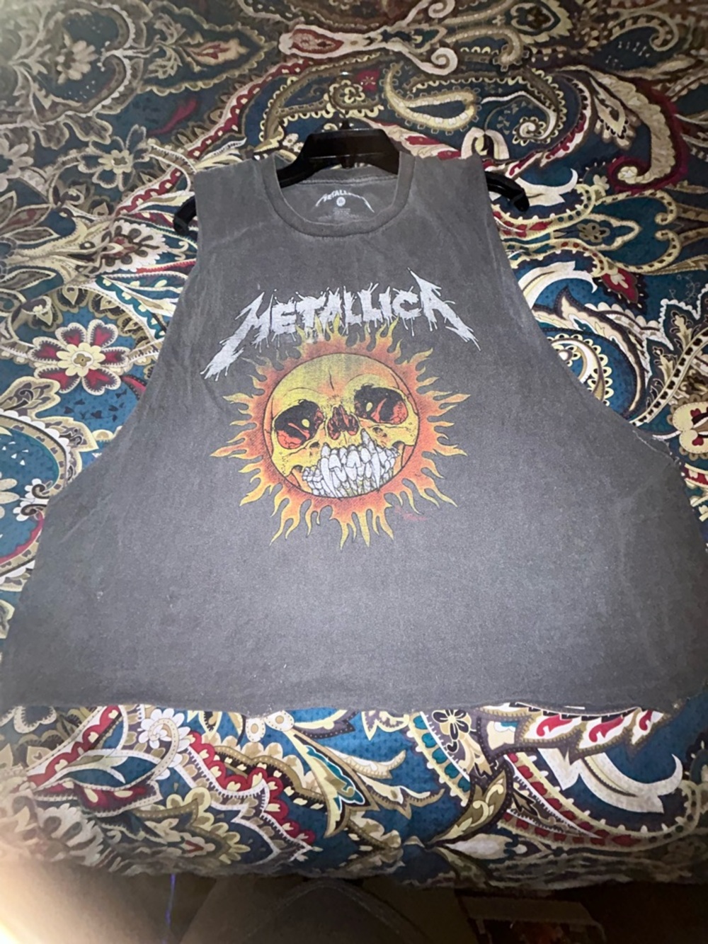 Urban Outfitters Vintage Metallica Graphic Tank Top with Sun Skull Print